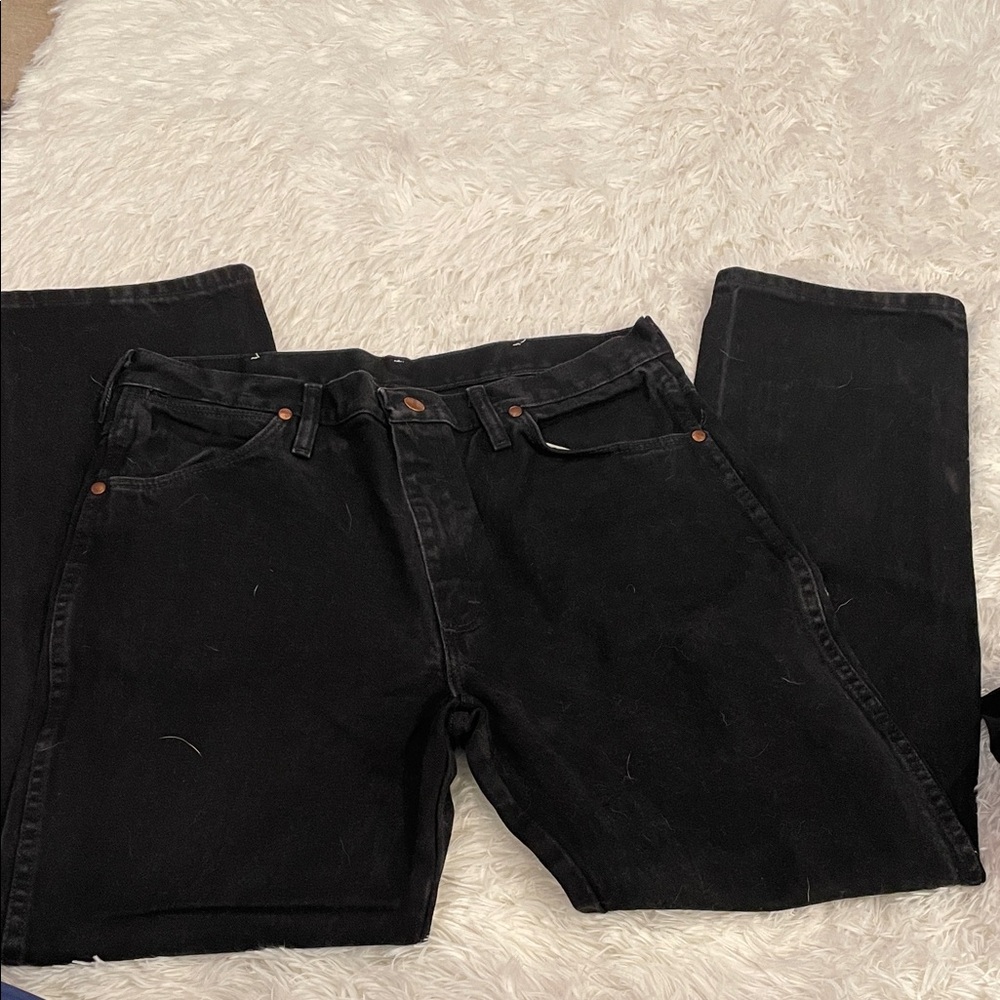 Wrangler Men's Black Straight Jeans